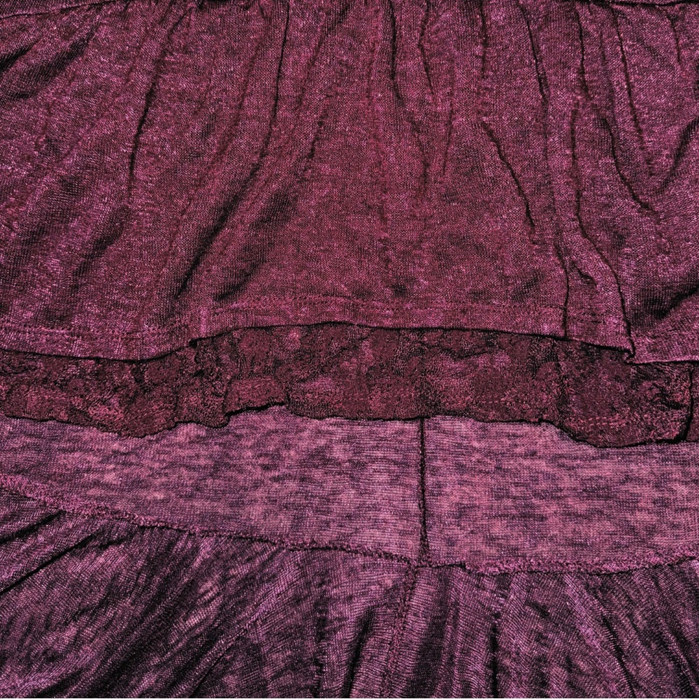 High/Low Romantic Burgundy Duster Top - Picture 4 of 4